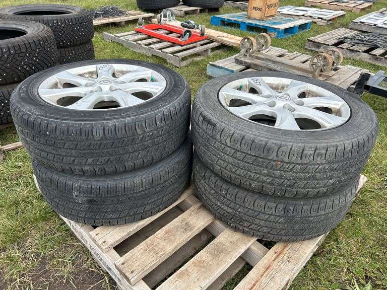 4 Goodyear Assurance Tires M&S  205/55R16, 4 Mazda 5 bolt rims, *Unreserved*