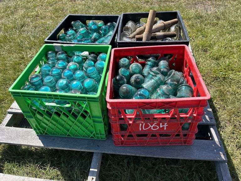 4 Crates of Glass Insulators, approx 150, *Unreserved*