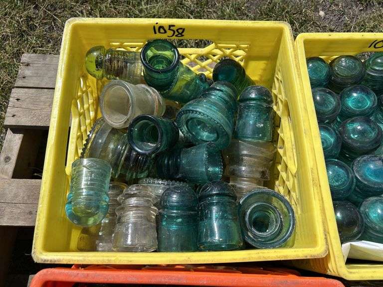 4 Crates of Glass Insulators, approx 150, *Unreserved*