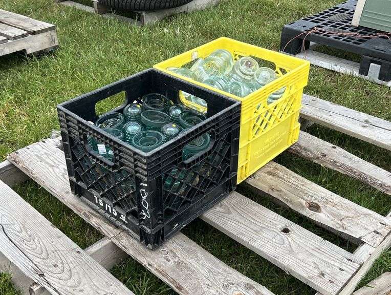 2 Crates of Glass Insulators, approx 60, *Unreserved*
