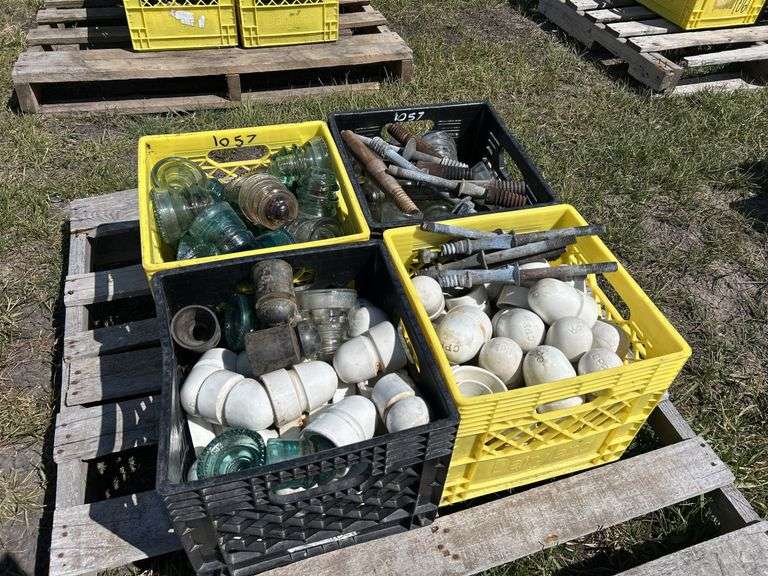 4 Crates of Glass & Ceramic Insulators, approx 100, *Unreserved*