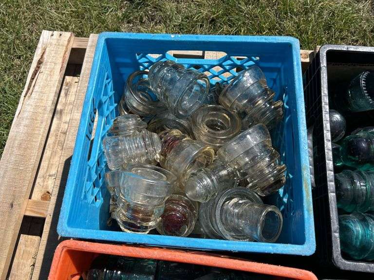 4 Crates of Glass Insulators, approx 150, *Unreserved*