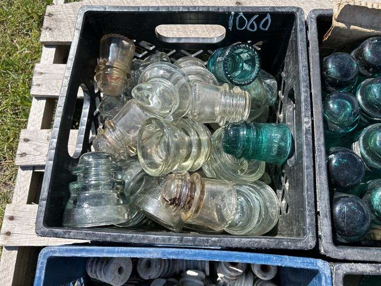 4 Crates of Glass & Ceramic Insulators, approx 150, *Unreserved*
