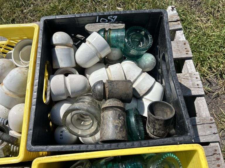 4 Crates of Glass & Ceramic Insulators, approx 100, *Unreserved*
