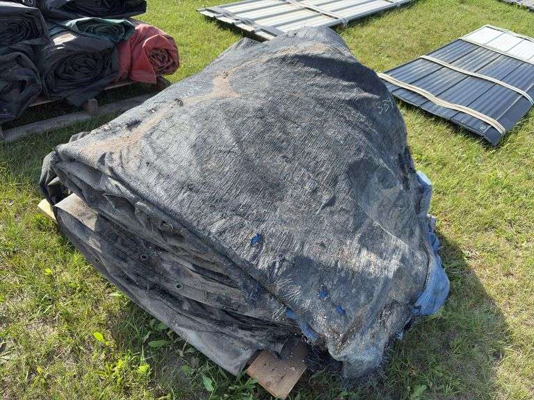 Assorted sizes of lumber & steel tarps, approx 4, *Unreserved*