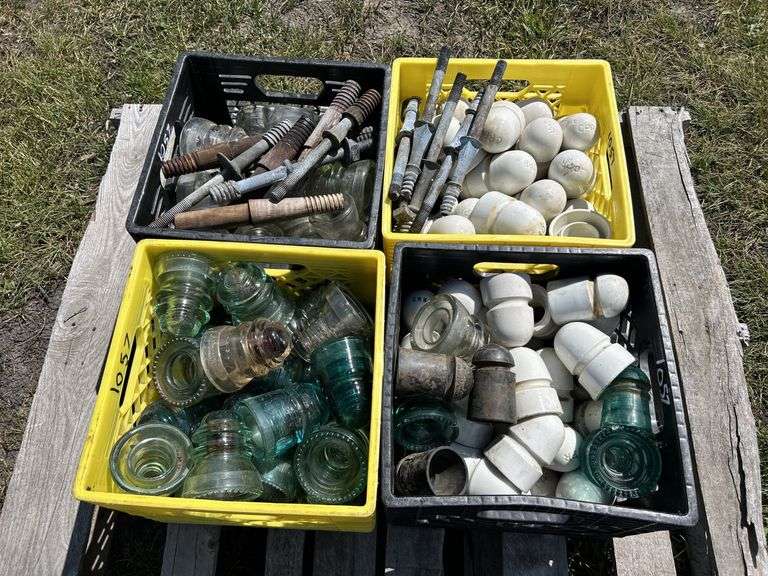 4 Crates of Glass & Ceramic Insulators, approx 100, *Unreserved*