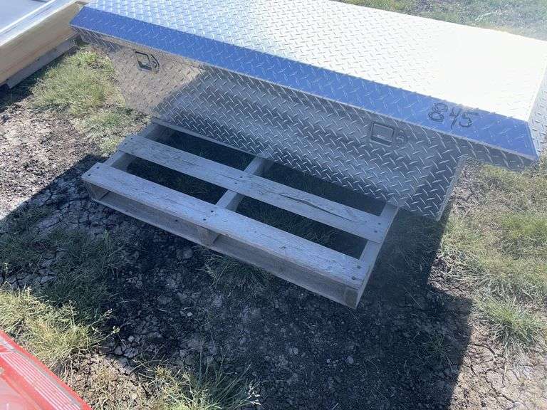 Cross Aluminum Checker Plate Tool Box off 97 Ranger Approx. 5' x 1'3'' Deep, 4'2'' wide x 1'6'' , *Unreserved*