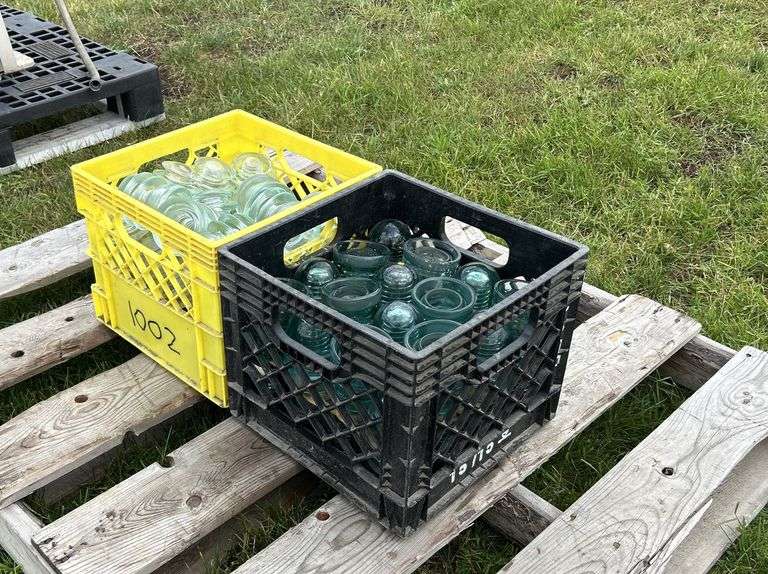 2 Crates of Glass Insulators, approx 60, *Unreserved*