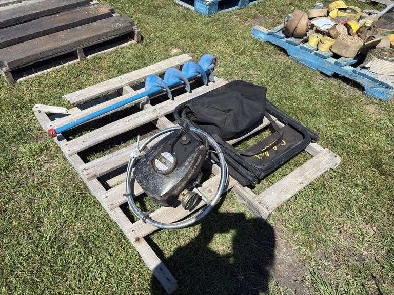 Cabela's Chair (foldable), Tas Motor - gas, unknown condition, auger bit, *Unreserved*