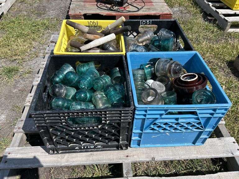 4 Crates of Glass Insulators, approx 100, *Unreserved*