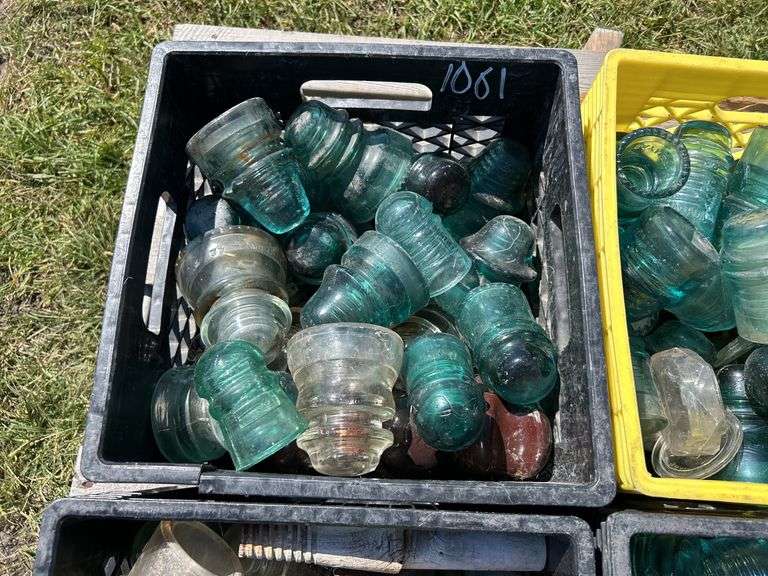 4 Crates of Glass Insulators, approx 100, *Unreserved*