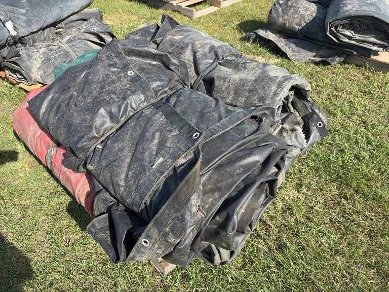 Assorted sizes of lumber & steel tarps, approx 6, *Unreserved*