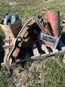 1 - Crate of 1941-46 Chevy Pickup Front End Parts, Light Cowells, Hood Latch, Turn Signal Covers, 1 - Box of 1937-39 Chevrolet Sedan Interior Parts, 50's Chevy 1 Ton Truck Grill*Unreserved*