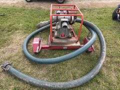 Multi Quip Water Pump Model QP-3TH, 3"x3" on trailer, w/ suction hose, *Unreserved*