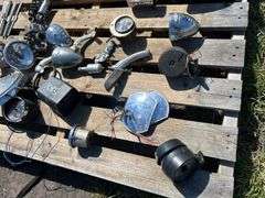 Vintage Vehicle parts, headlights, suspension, odometer/speedometer, approx 25, *Unreserved*