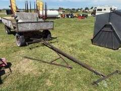Horse Drawn Wagon w/ pole, eveners, neck yoke, trailer has turntable, front axle & brakes on rear, *Unreserved*