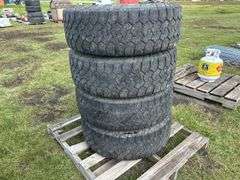 4 Toyo C/T Open Country Tires w/ rims LT 275/70R18 Chrome 8 bolt rims, Delta Chop Saw 8 1/4" compound w/ blade, model 36040, *Unreserved*