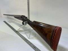 R Wylie Hill Co. 12 ga. Side by Side Shotgun, w/ case, Damascus Barrel, pre 1900, no sn, *Unreserved*