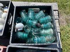 4 Crates of Glass & Ceramic Insulators, approx 120, *Unreserved*
