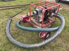 Multi Quip Water Pump Model QP-3TH, 3"x3" on trailer, w/ suction hose, *Unreserved*