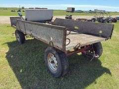 Horse Drawn Wagon w/ pole, eveners, neck yoke, trailer has turntable, front axle & brakes on rear, *Unreserved*
