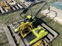 Ryobi Electric Lawn Mower, 13" 120v, #099749004, & cable 11 amp, *Unreserved*