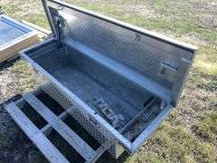 Cross Aluminum Checker Plate Tool Box off 97 Ranger Approx. 5' x 1'3'' Deep, 4'2'' wide x 1'6'' , *Unreserved*