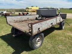 Horse Drawn Wagon w/ pole, eveners, neck yoke, trailer has turntable, front axle & brakes on rear, *Unreserved*