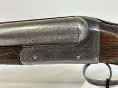 R Wylie Hill Co. 12 ga. Side by Side Shotgun, w/ case, Damascus Barrel, pre 1900, no sn, *Unreserved*