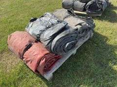 Assorted sizes of lumber & steel tarps, approx 5, *Unreserved*
