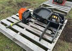 Poulin Pro PR5020 w/ Extra Bar & Sharpener SN: 21305N300587, Yard works Axe, Husqvarna x-Guard Bar-Chain Oil