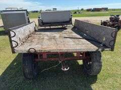 Horse Drawn Wagon w/ pole, eveners, neck yoke, trailer has turntable, front axle & brakes on rear, *Unreserved*