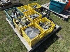 8 Milk Crates of plumbing fittings, ABS fittings, misc parts, *Unreserved*