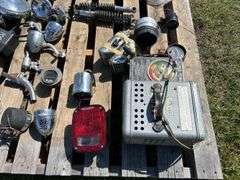 Vintage Vehicle parts, headlights, suspension, odometer/speedometer, approx 25, *Unreserved*