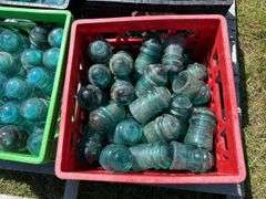 4 Crates of Glass Insulators, approx 150, *Unreserved*