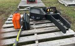 Poulin Pro PR5020 w/ Extra Bar & Sharpener SN: 21305N300587, Yard works Axe, Husqvarna x-Guard Bar-Chain Oil