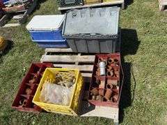 Coleman Cooler, Misc gas fittings, water fittings, 2 fitting trays, *Unreserved*