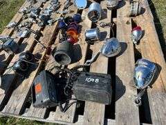 Pallet w/ Assorted Vehicle parts, gauges, lights, horn etc, approx 30 pces, Unreserved*