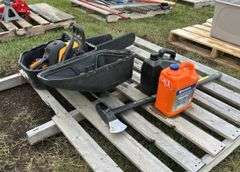 Poulin Pro PR5020 w/ Extra Bar & Sharpener SN: 21305N300587, Yard works Axe, Husqvarna x-Guard Bar-Chain Oil