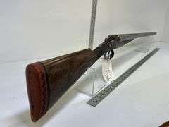 R Wylie Hill Co. 12 ga. Side by Side Shotgun, w/ case, Damascus Barrel, pre 1900, no sn, *Unreserved*