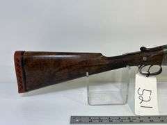 R Wylie Hill Co. 12 ga. Side by Side Shotgun, w/ case, Damascus Barrel, pre 1900, no sn, *Unreserved*