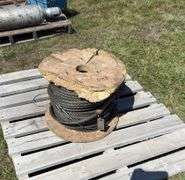 Spool of Cable w/ a 5/8" clevis,  & extra roll of 3/8" cable  *Unreserved*