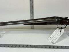 R Wylie Hill Co. 12 ga. Side by Side Shotgun, w/ case, Damascus Barrel, pre 1900, no sn, *Unreserved*