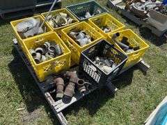 8 Milk Crates of plumbing fittings, ABS fittings, misc parts, *Unreserved*