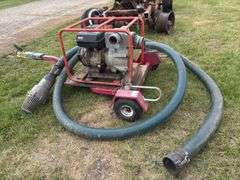 Multi Quip Water Pump Model QP-3TH, 3"x3" on trailer, w/ suction hose, *Unreserved*
