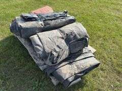 Assorted sizes of lumber & steel tarps, approx 5, *Unreserved*