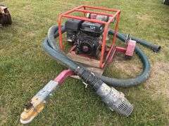 Multi Quip Water Pump Model QP-3TH, 3"x3" on trailer, w/ suction hose, *Unreserved*