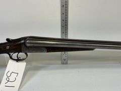 R Wylie Hill Co. 12 ga. Side by Side Shotgun, w/ case, Damascus Barrel, pre 1900, no sn, *Unreserved*