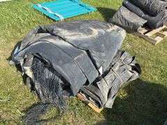 Assorted sizes of lumber & steel tarps, approx 4, *Unreserved*