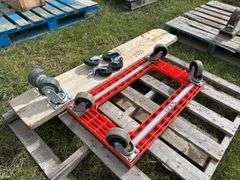 Reinforced Floor Trolley, 4 swivel wheels, approx 1'6"x2'6", 4 - 4" swivel wheels, 2 HD 4" Swivel wheels, *Unreserved*